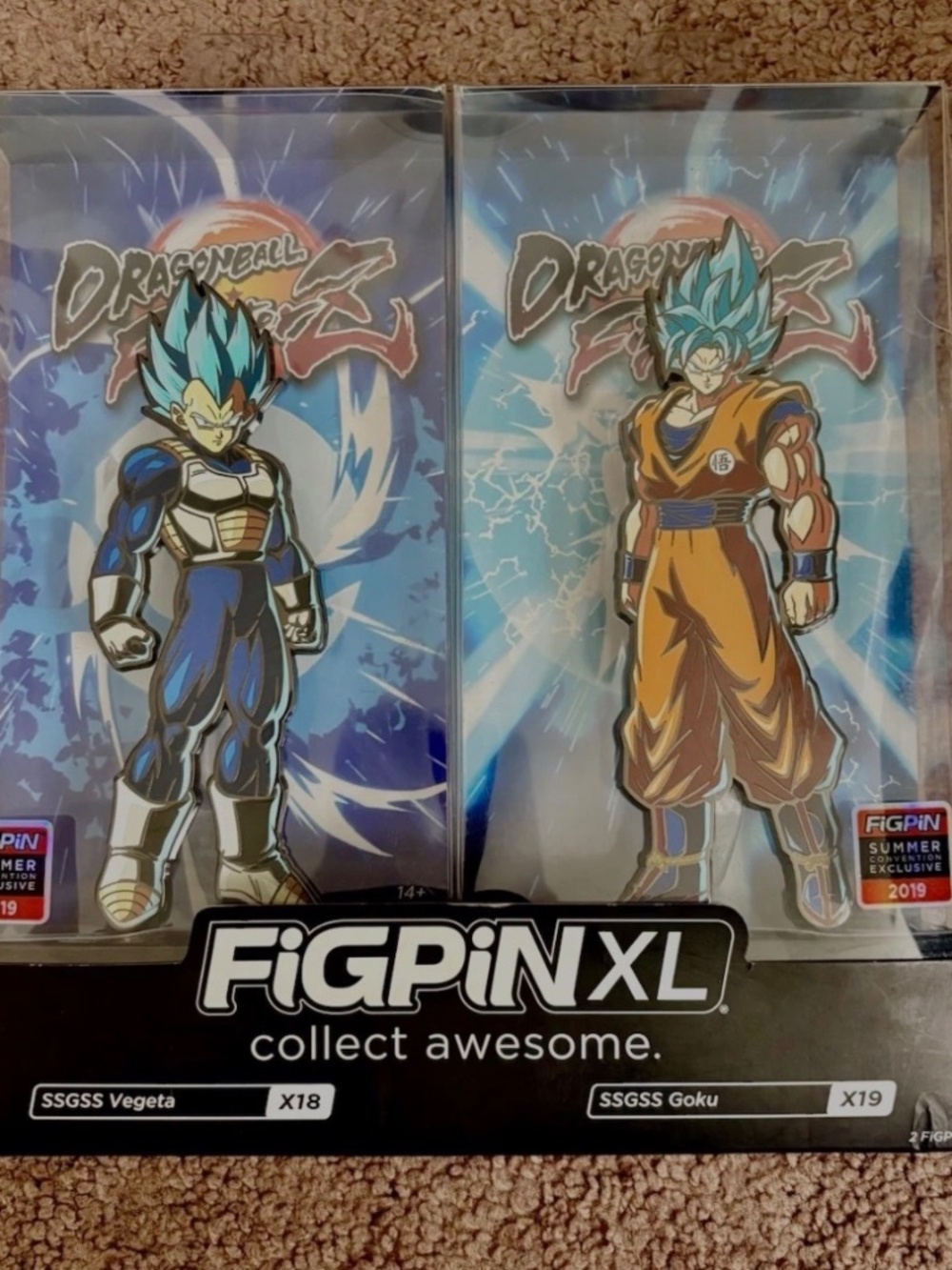 DragonBall Z Fighter Vegeta Goku FiGPiN XL Duo 2019 Summer Convention Exclusive